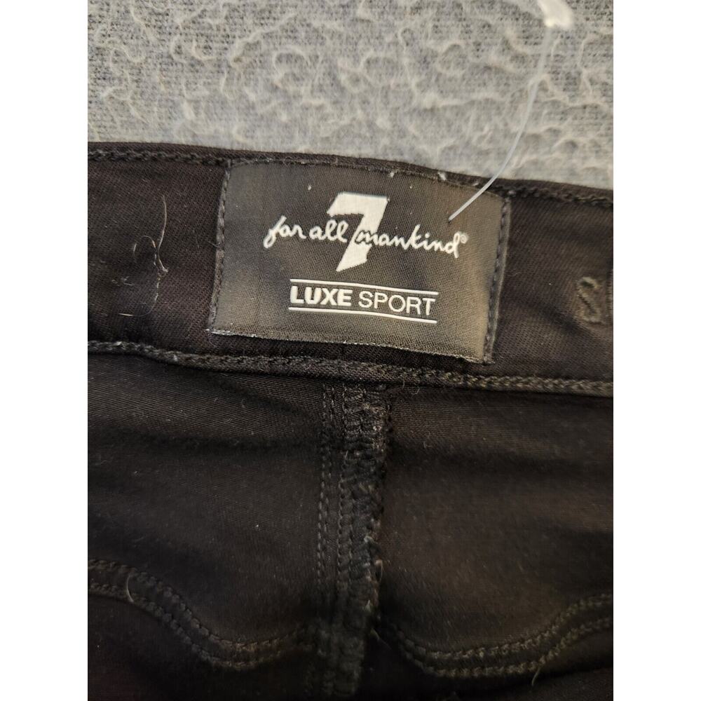 7 For All Mankind Luxe Jeans Mens 40x32 Black Wash‎ Slimmy Straight Fit Stretch - Picture 6 of 10